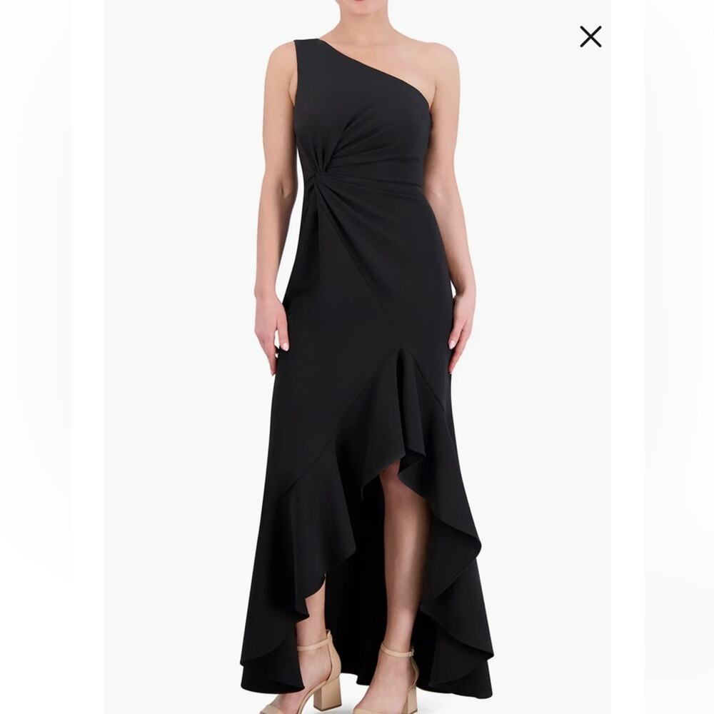 Vince Camuto Gown One Shoulder Draped Ruffle Column Dress- Size 12 NWT